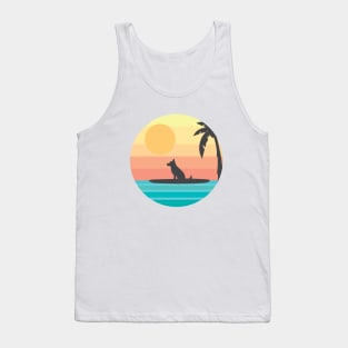 Sup Dog Paddle Boarding Funny German Shepherd Dog Tank Top